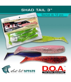 Shad Tail  3" 12 pces GLOW GOLD RUSH BELLY